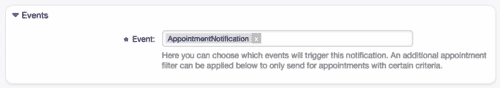 Ereignisse als Auslöser für Terminbenachrichtigungen definieren