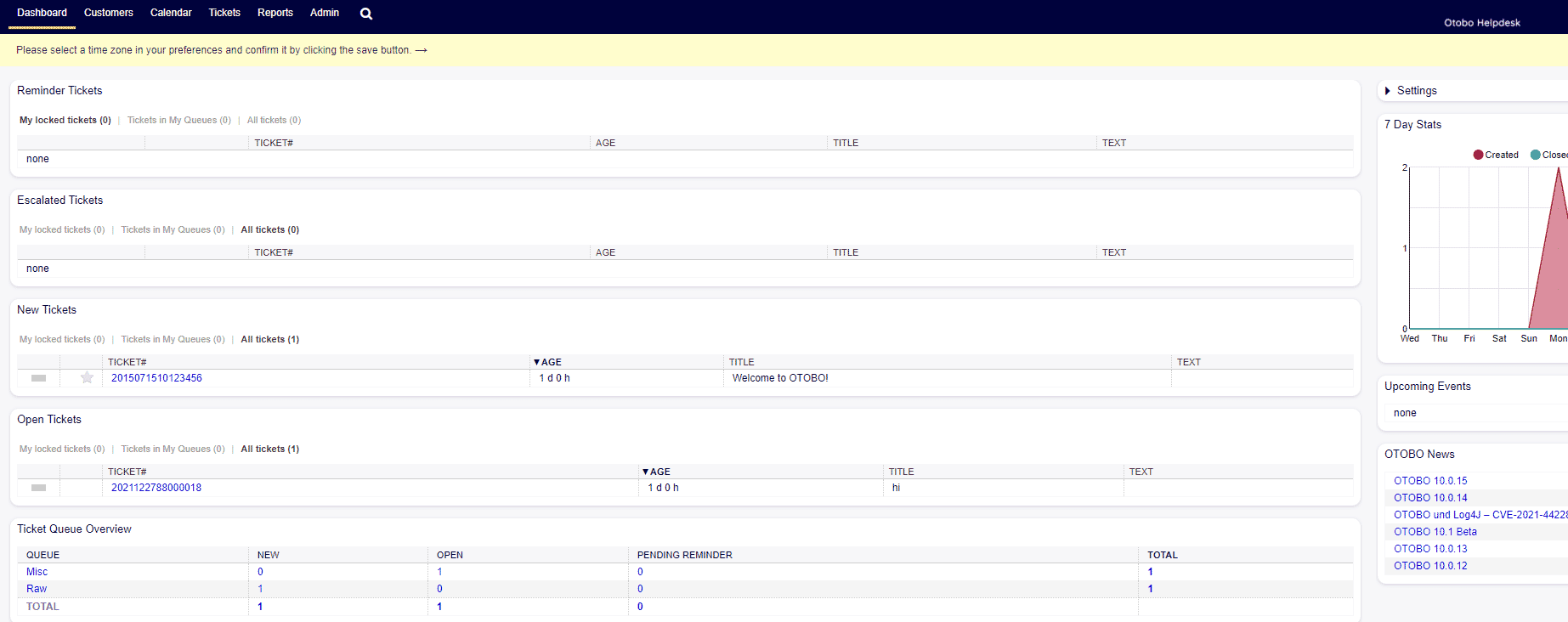 OTOBO Demo Agenten-Dashboard