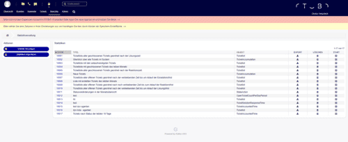 OTOBO Statistiken Liste