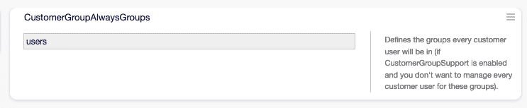 Customer User Group Default