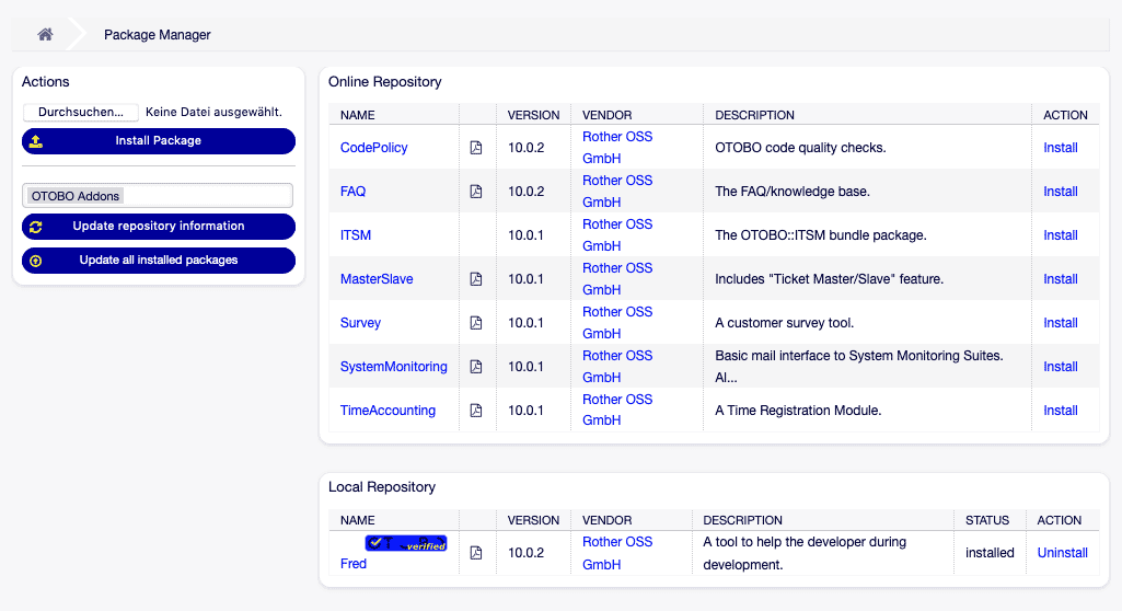 Bildschirm Package-Manager [1]