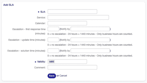 Add Service Level Agreement Screen [1]