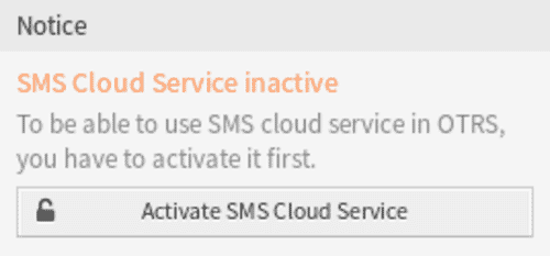 Aktivierung des SMS-Cloud-Dienstes in OTOBO