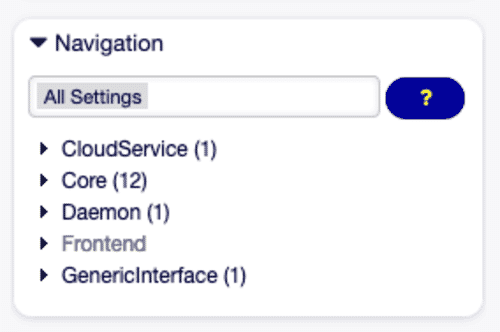 Systemkonfiguration Navigationsbaum