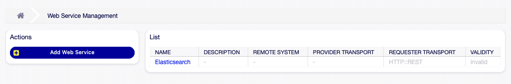 OTOBO web services Generic Interface
